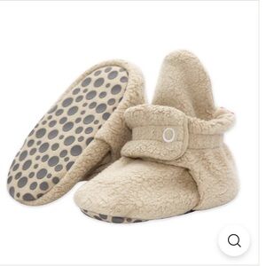 Zutano booties  in khaki fleece